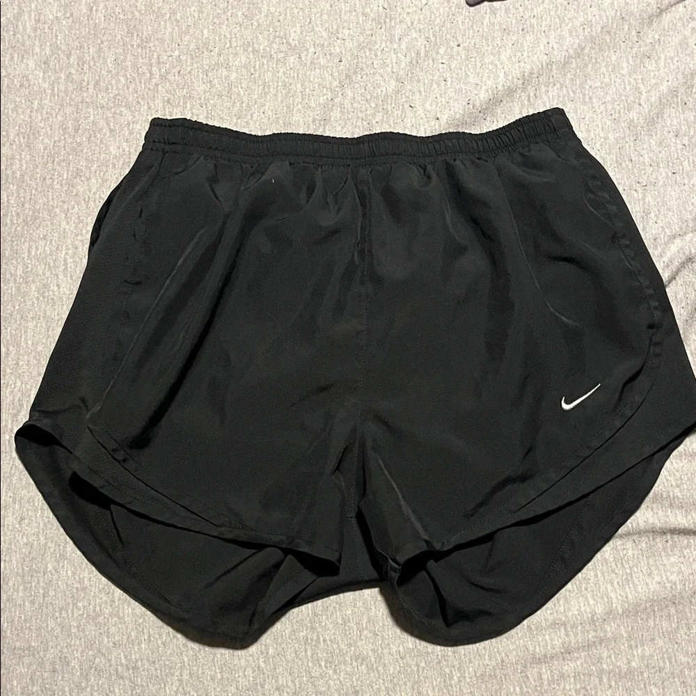 Nike Black Women's Athletic Running Shorts with White Swoosh